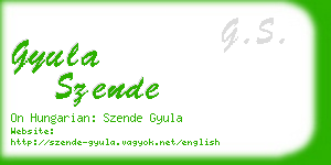 gyula szende business card